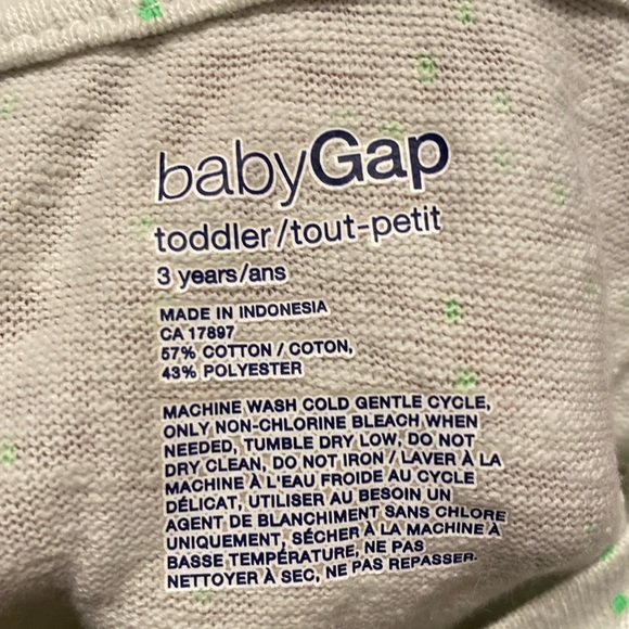 Girl’s Size 3 GAP T-shirt Bundle of 2: 1 Blue/White Eyelet Sleeves & Pale Green - Picture 8 of 8